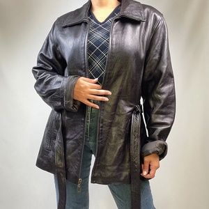 ✦ Quilted Chocolate Brown Leather Zip Up Jacket ✦